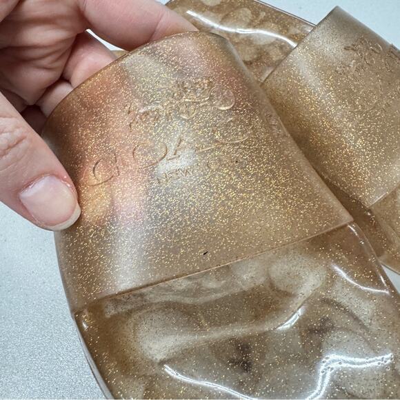 Coach Pink Champagne Jelly Slides Women’s 5 Flat Sandals Beach Pool Vacation - Picture 2 of 8